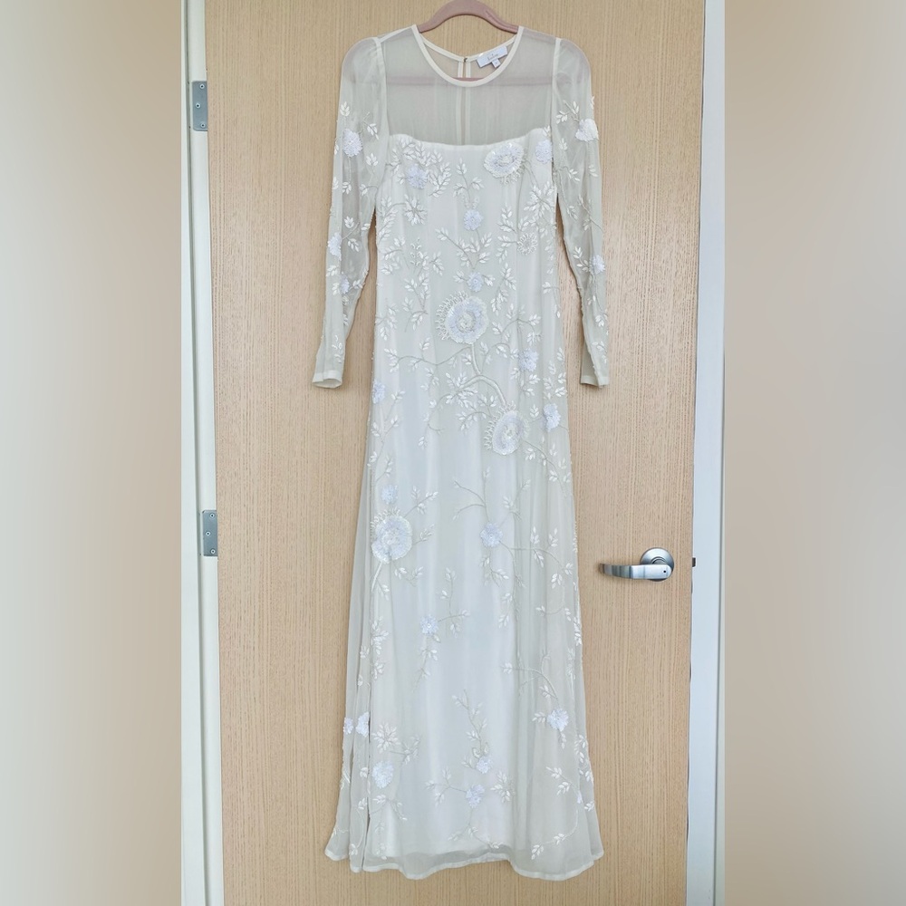 Beaded Long Sleeve Wedding Dress Store Display Sample Sale Item
